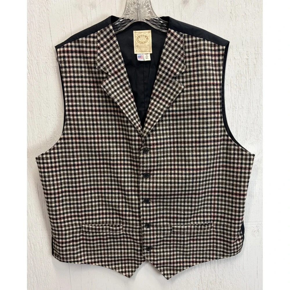 Mens WAH MAKER Frontier Clothing Vest Size XL Wool Made in USA Button Front